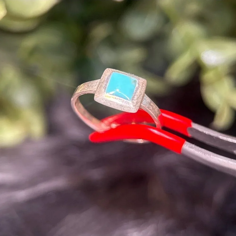 Silver 925 Square Turquoise‎ Color Ring